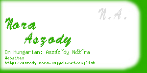 nora aszody business card